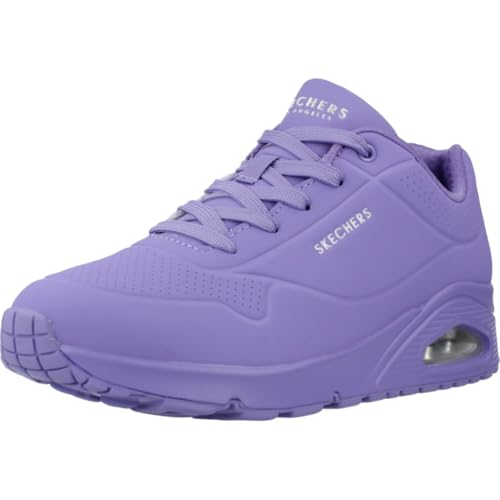 Detalle de Skechers Damen Uno Stand On Air Trainers Lilac Durabuck/ Mesh, Gr. 36 EU
