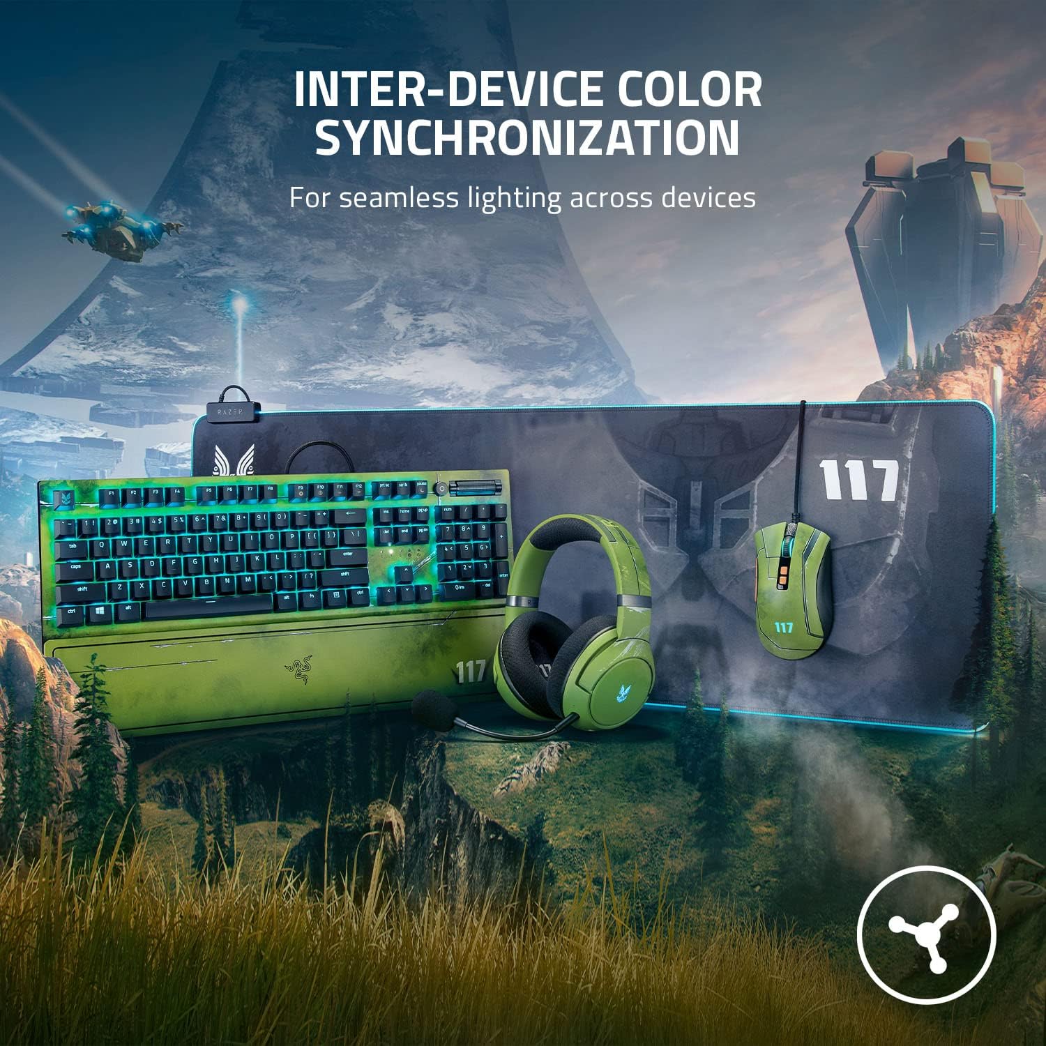 Thumbnail 4 de Razer Goliathus Extended Chroma – Soft Extended Gaming Mouse Mat (Halo Infinite Ed.)
