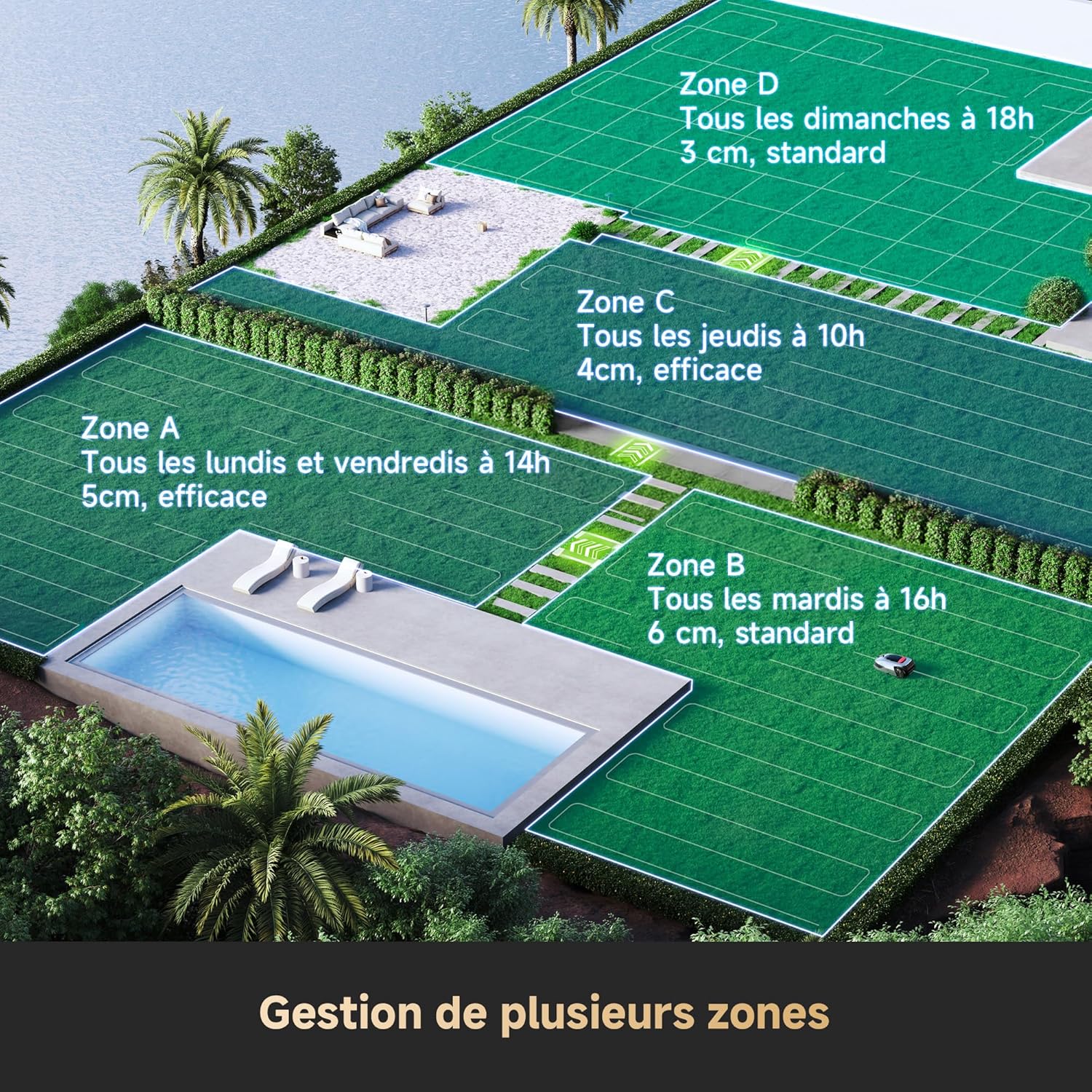Thumbnail 2 de DREAME A2 1200 tondeuse robotisée sans fil sans RTK : LiDAR 3D 360° et vision IA