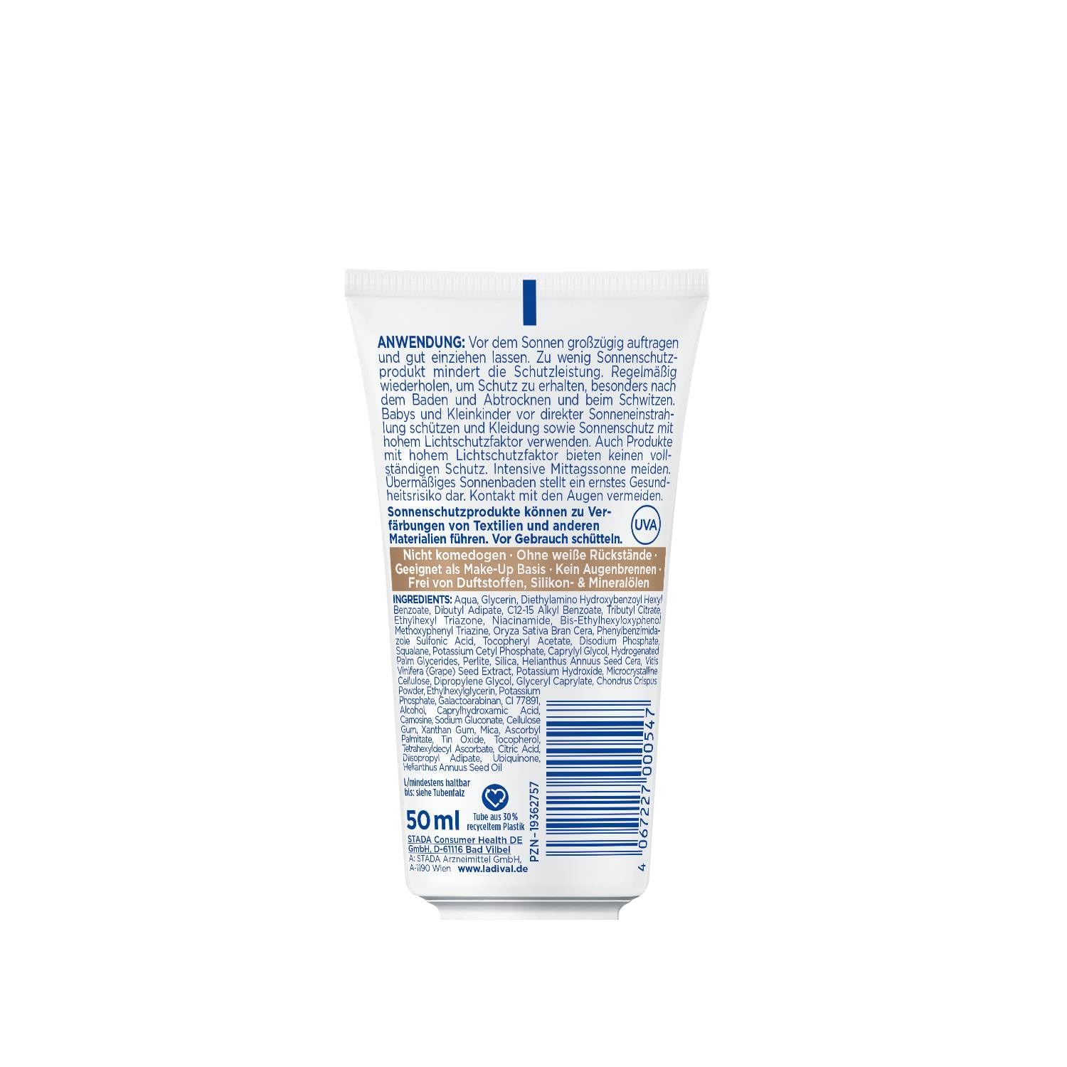 Detalle de LADIVAL Sonnenschutz Lotion LSF 50 für trockene Haut – wasserfeste Sonnencreme bei Neurodermitis-Neigung