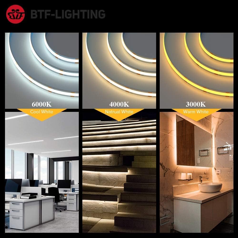 Thumbnail 2 de BTF-LIGHTING FCOB Flexibler LED-Streifen 5 m (480 LEDs), Warmweiß, 9 W/m, 12 V, dimmbar