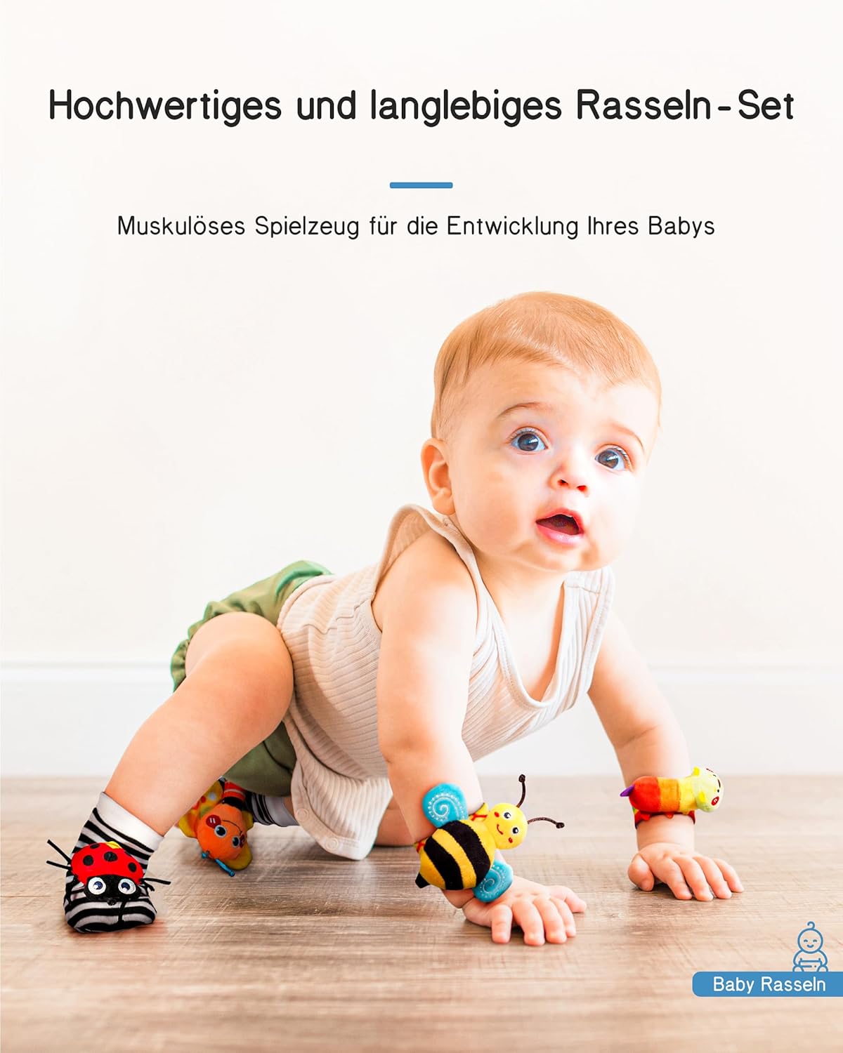Detalle 2 de Infinno Handgelenk Rasselsocken & Fußfinder Babyspielzeug