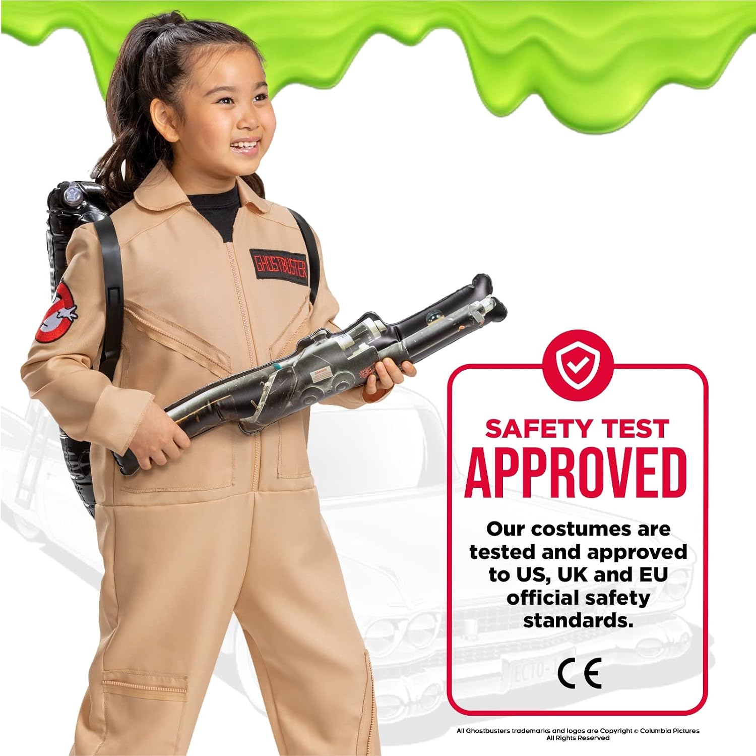 Detalle 2 de Disguise Ghostbusters Kids Costume, Classic Jumpsuit with Proton Pack, Small (4–6)