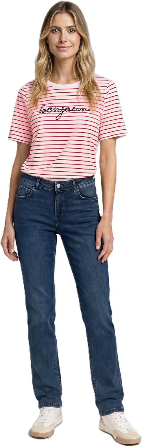Detalle de TOM TAILOR Damen 1008119 Alexa Straight Jeans – Dark Stone Wash, 32W/30L EU