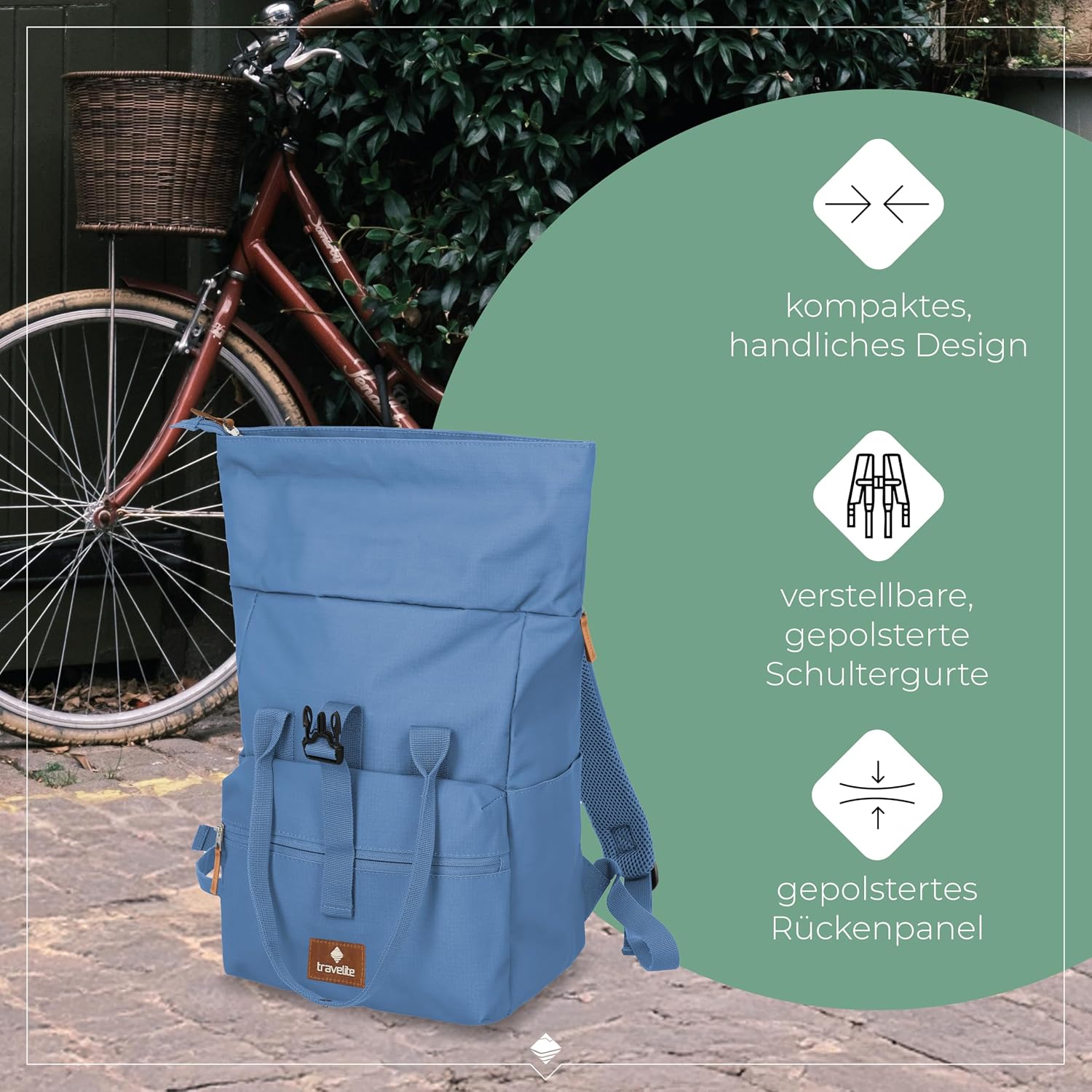 Thumbnail 6 de Travelite Handgepäck Rucksack – Laptop-Rucksack 14 Zoll, Rolltop Basics