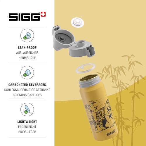 Thumbnail 2 de Sigg WMB ONE Brave Tiger 0,6 l – Auslaufsichere Kinder-Trinkflasche aus Aluminium, für Kohlensäurehaltiges, Gelb