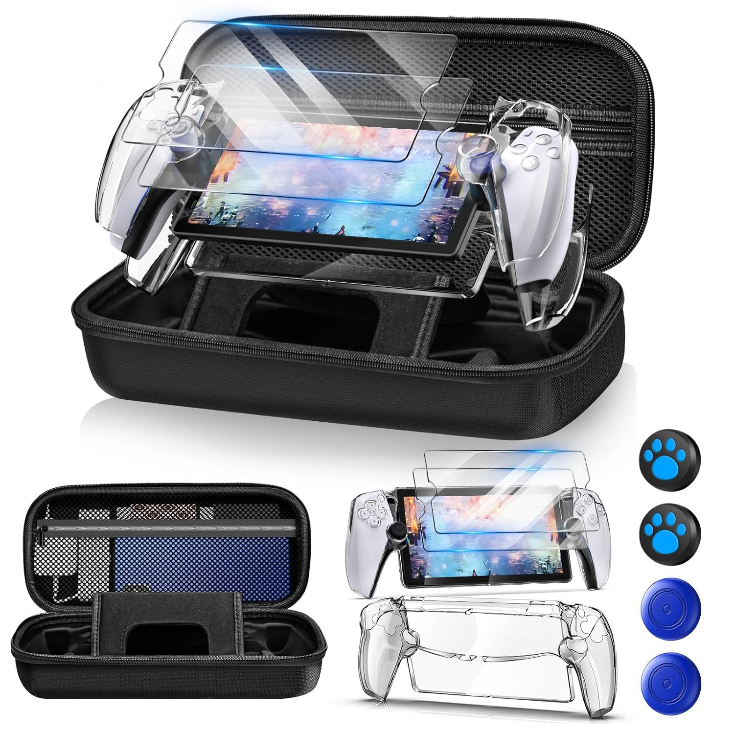 Thumbnail 6 de Auarte 12-in-1 Accessories Set for PlayStation Portal: Hard Case, Skin, Screen Protectors & More (Princess Pink)