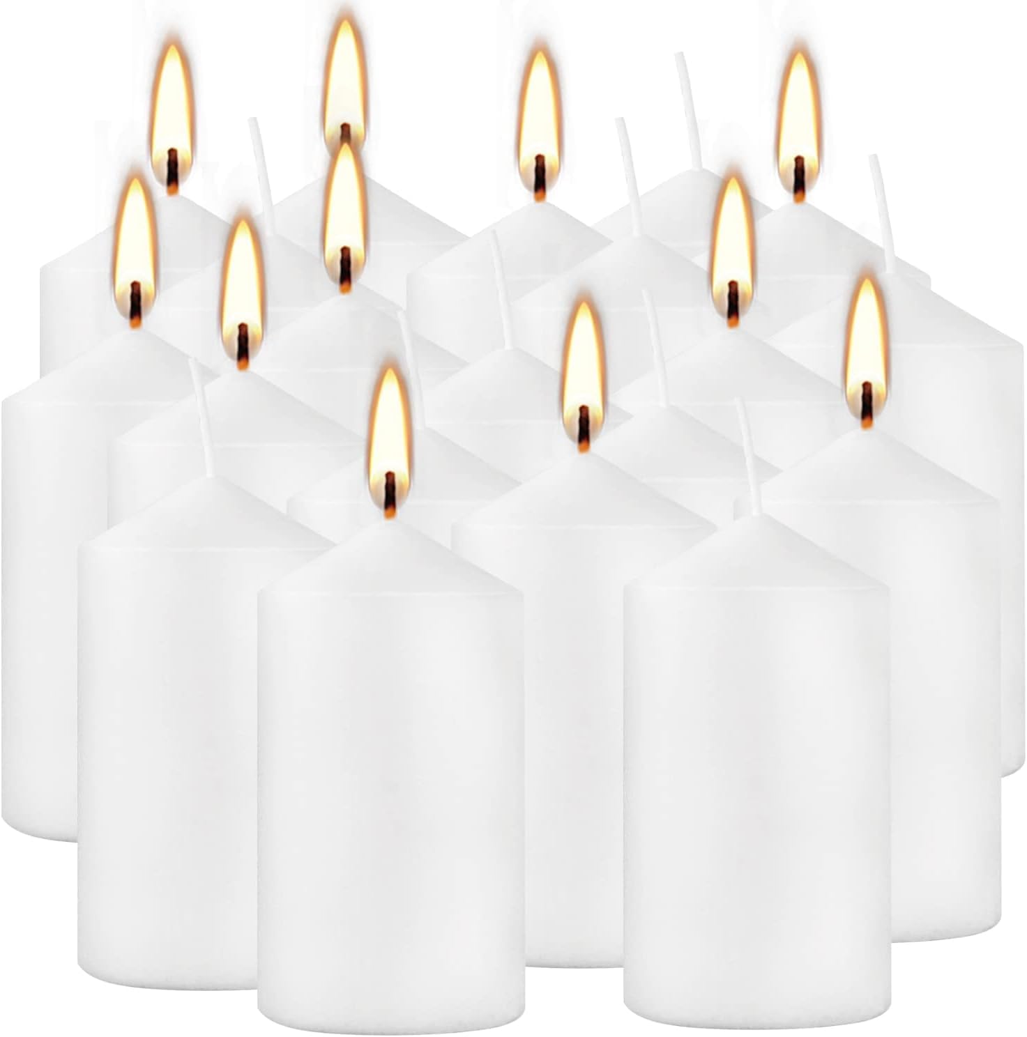 Detalle de YOROXRG 2"x4" High White Pillar Candles (Set of 20) — Unscented, Dripless & Smokeless