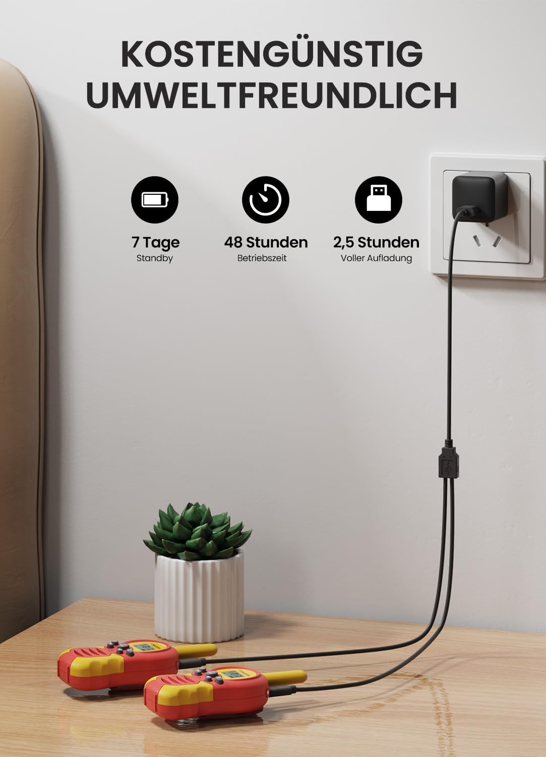 Detalle de FOREDOM Walkie Talkies Kinder 3 km Reichweite đĄ