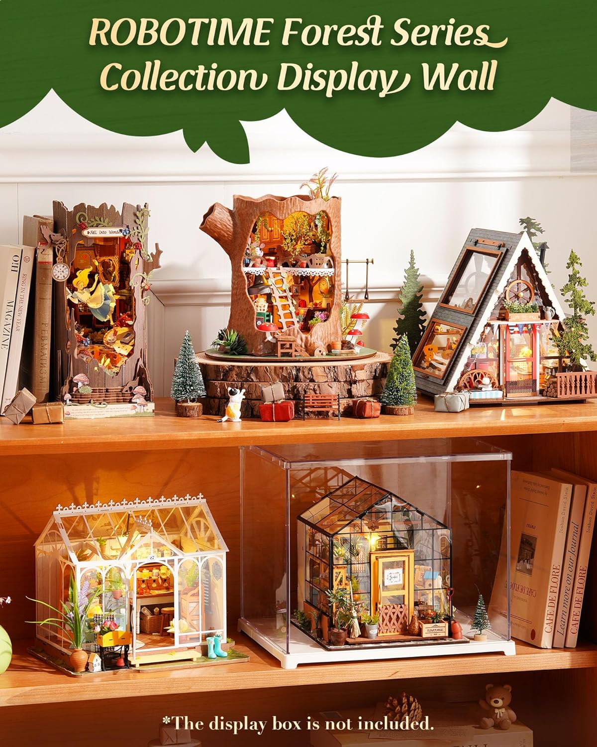 Detalle de ROBOTIME Fairytale Tree House : kit maison miniature en bois à construire avec éclairage LED
