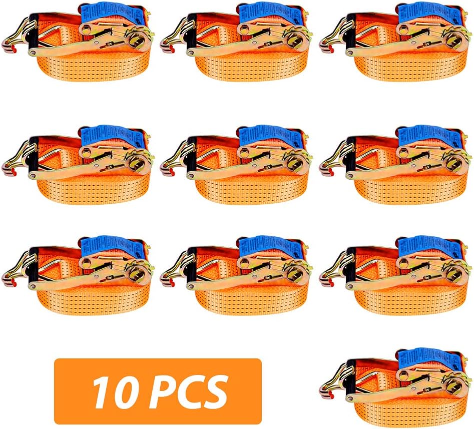 Detalle 2 de maXpeedingrods Cinghie di ancoraggio 5 m x 50 mm EN 12195-2, set da 10 pezzi — capacità 2 t nel LC, 4 t di carico nastro
