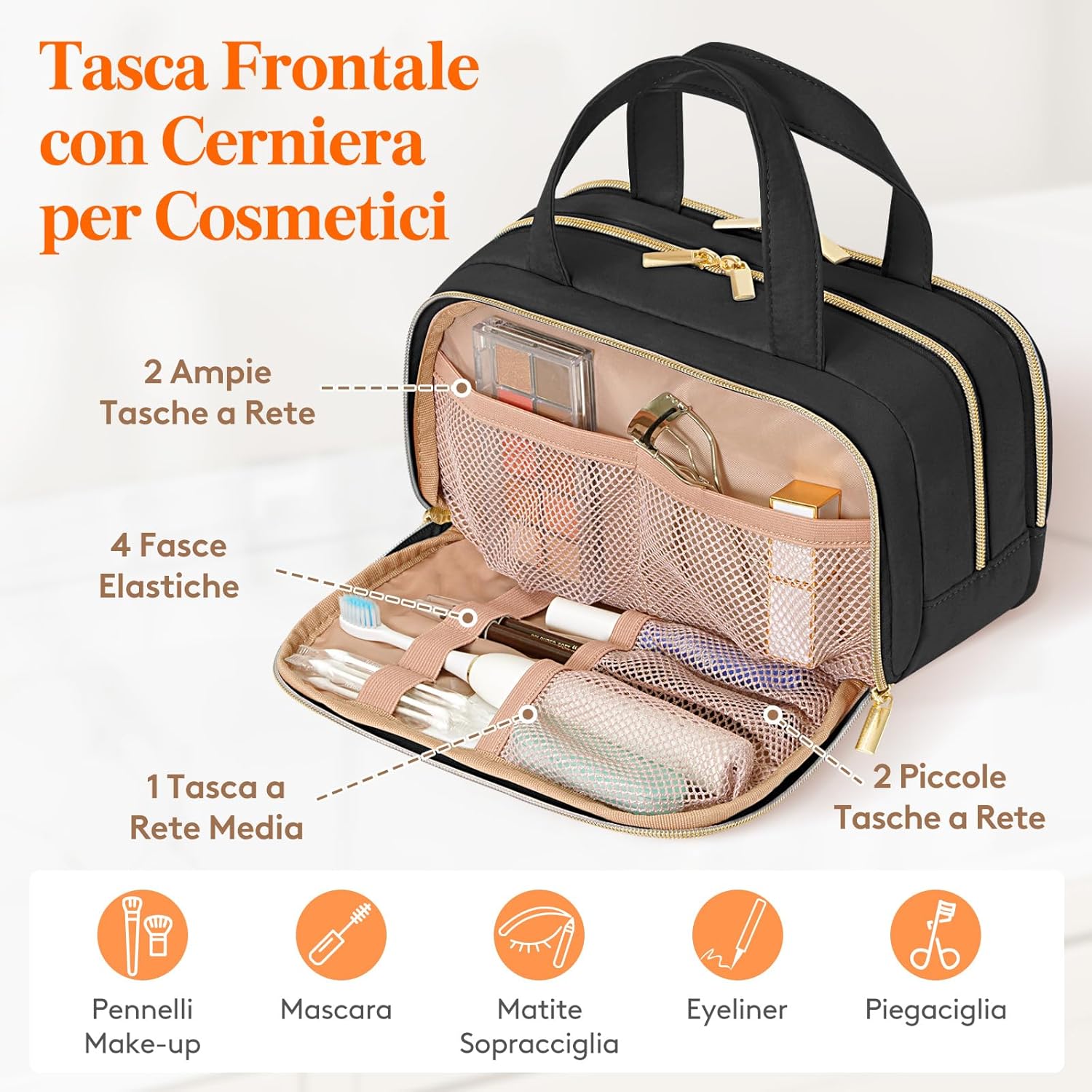 Detalle 2 de Lifewit Beauty Case da Viaggio per Donna: spazio, organizzazione e stile in un accessorio compatto