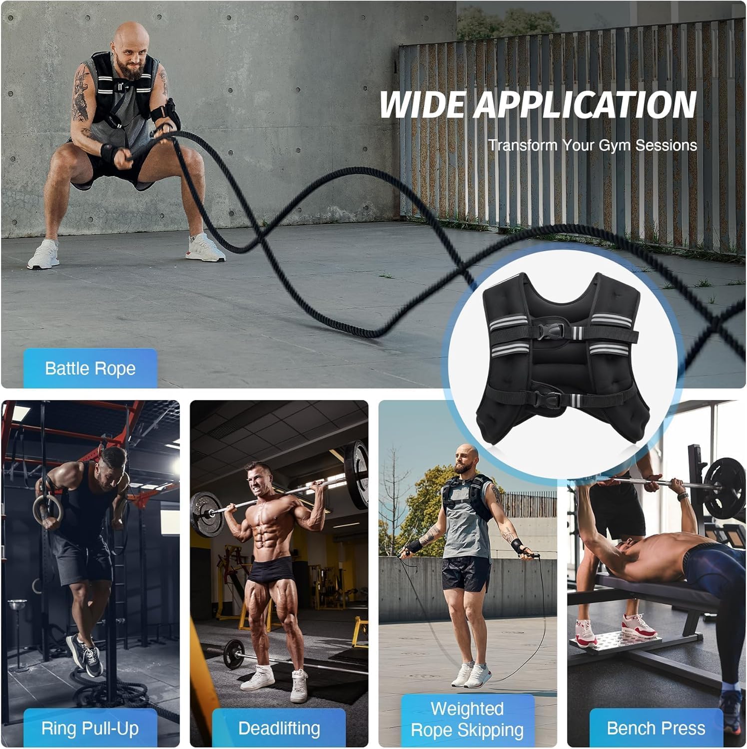 Thumbnail 5 de ZELUS Weighted Vest 13.6 kg training vest 🏋