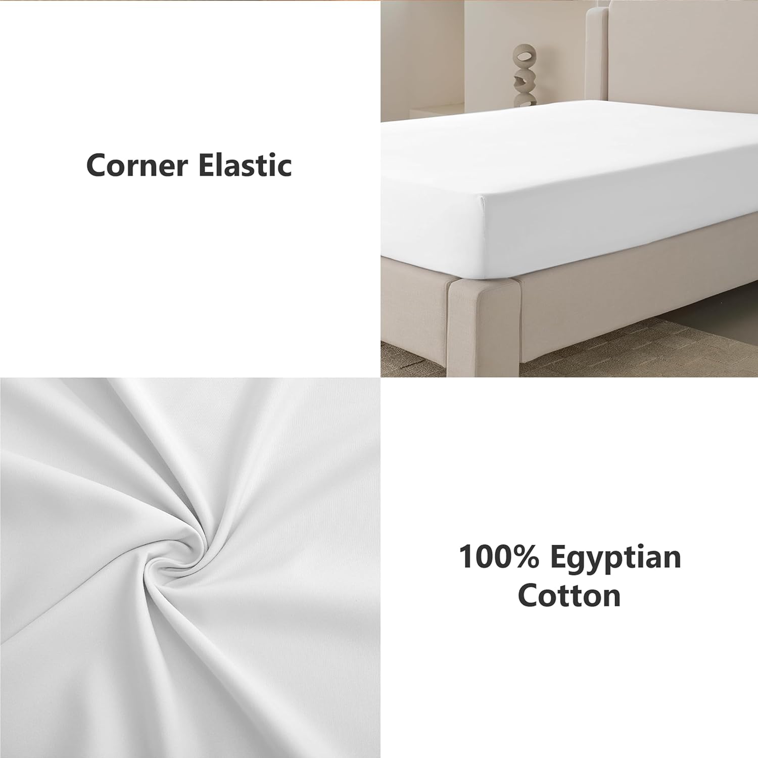 Thumbnail 3 de My Home Store Double Egyptian Cotton Fitted Sheet