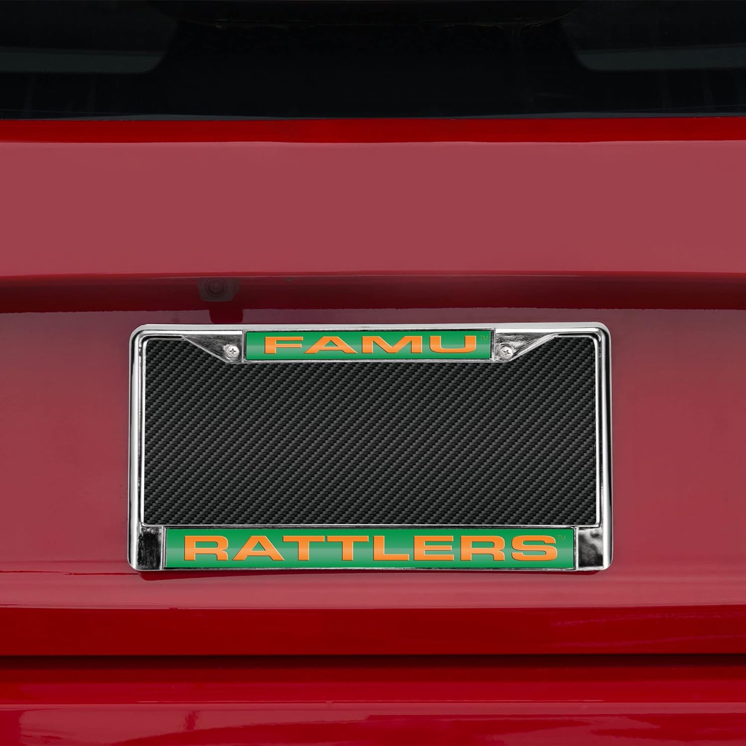 Detalle de Rico Industries NCAA Unisex Laser-Cut Chrome License Plate Frame (12" x 6")