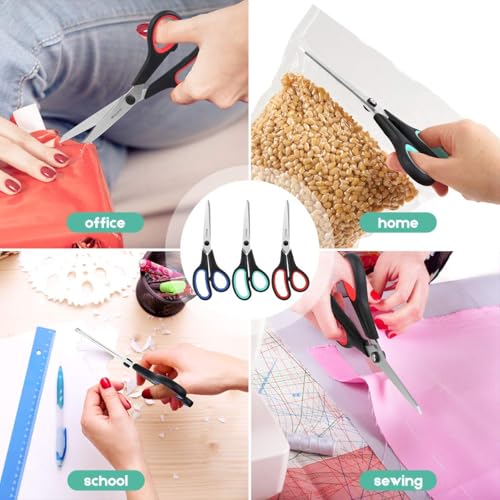 Detalle de iBayam 8.5" Heavy Duty Scissors: All-Purpose Darling for Office, School, Crafts, and Sewing
