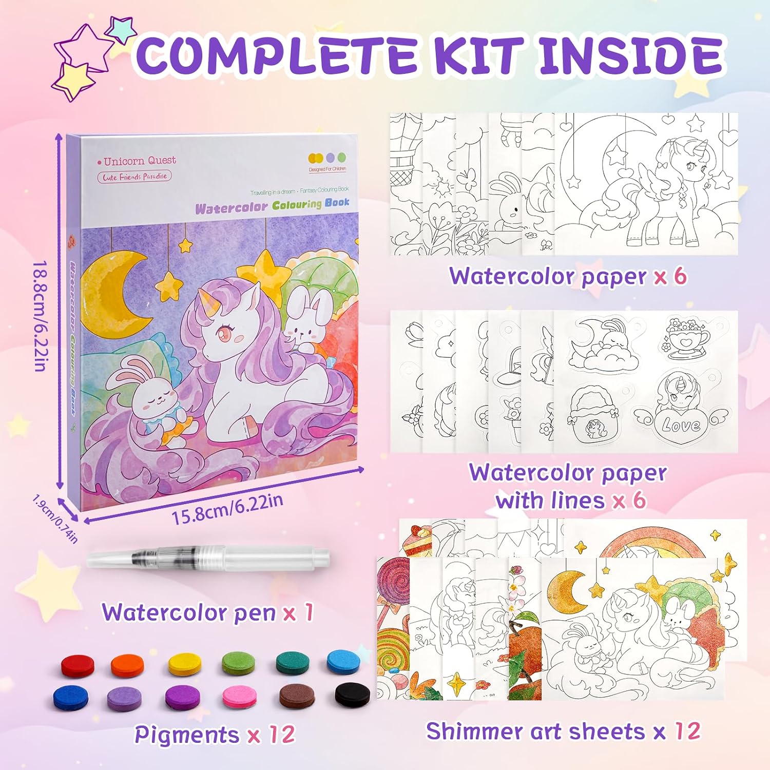 Thumbnail 5 de Ybzegrd Water Colouring Book 12-colour Paint Set 🎨