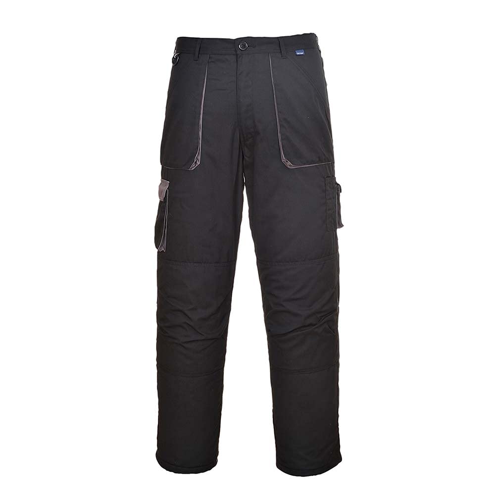 Portwest Contrast Trousers Black taglia Medium: pantaloni da lavoro con 9 tasche e tessuto UPF 40+