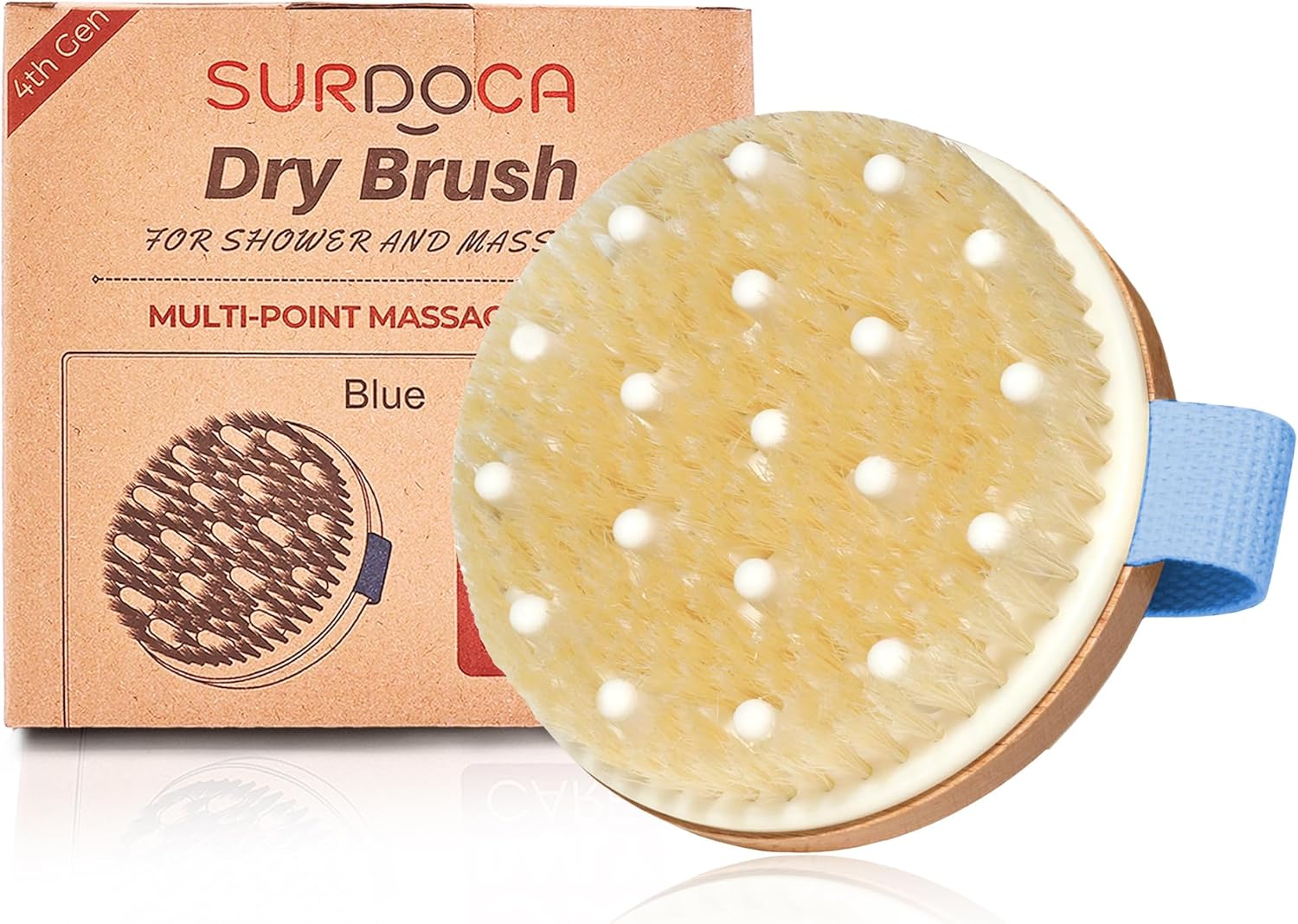 Detalle de SURDOCA Dry Brushing Body Brush for Lymphatic Drainage – Natural Exfoliating Tool