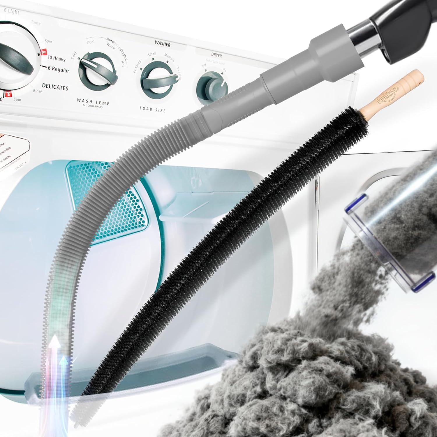 Detalle 2 de Holikme Dryer Vent Cleaner Kit 2Pack with Lint Vacuum Attachment & Brush