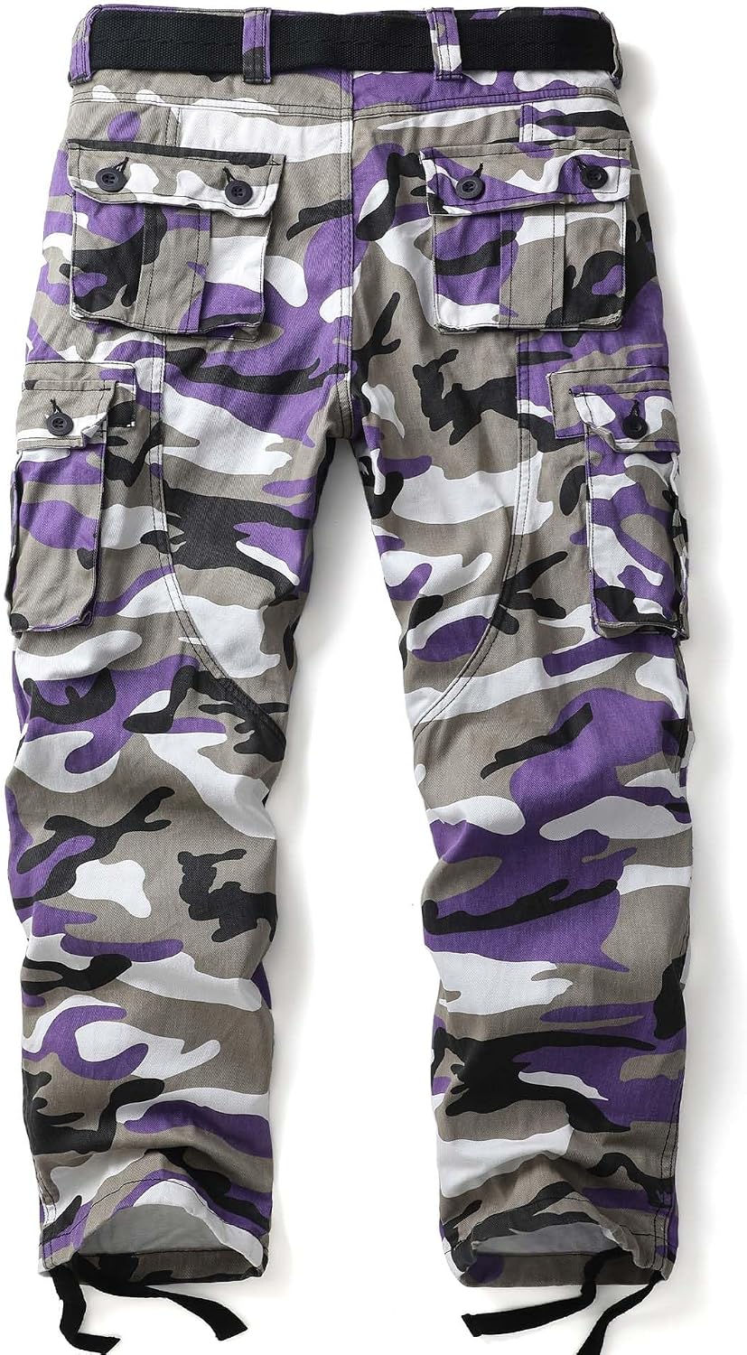 Detalle de AKHIKING Men's Camo Cargo Pants 8 Pockets