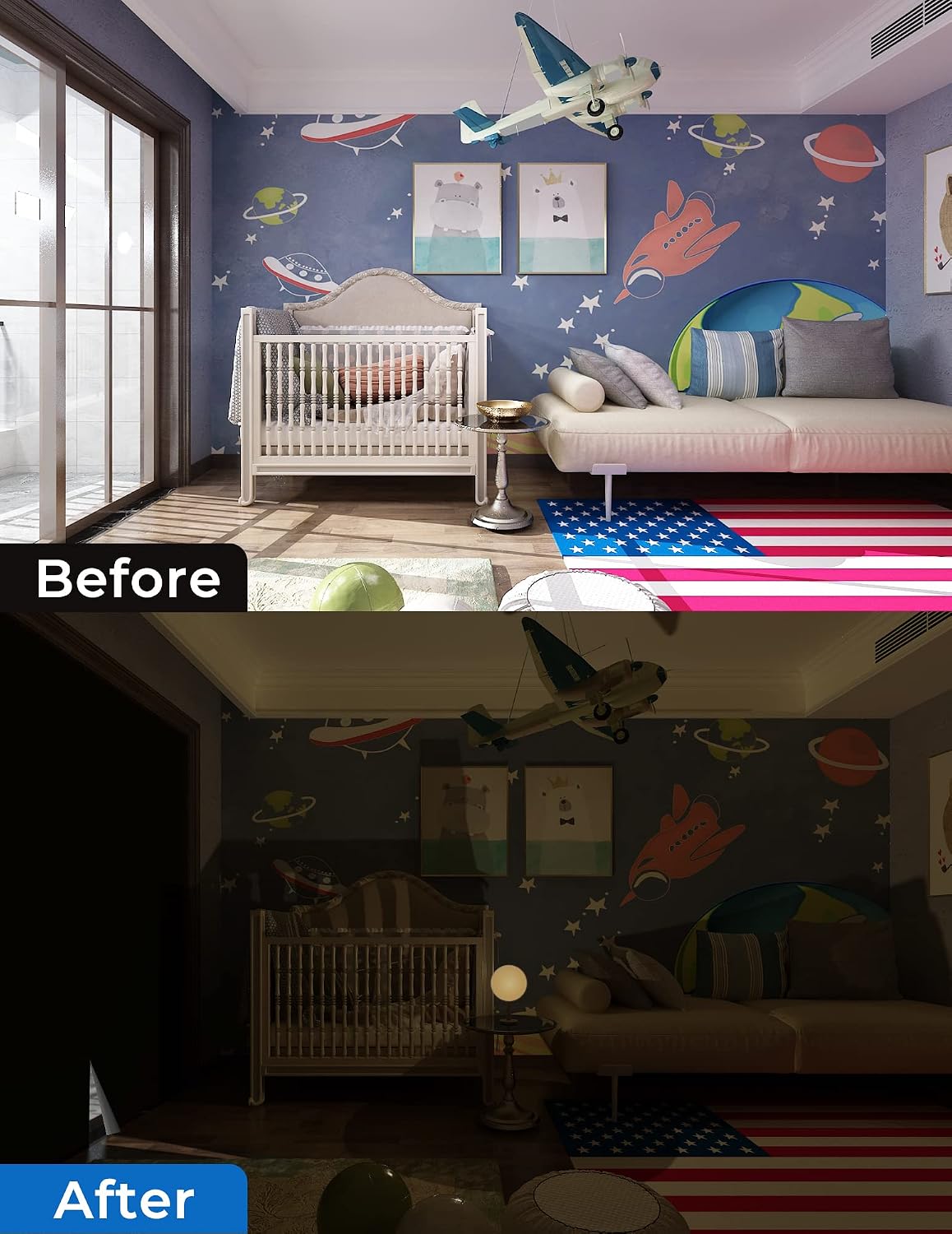 Detalle de Sumobaby 50"x60" Portable Blackout Curtains: Cut-to-Fit 100% Darkening Window Shades