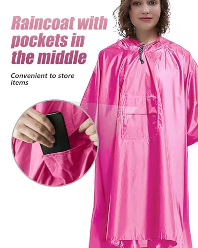 Thumbnail 3 de Victoper Waterproof Rain Poncho for Adults – Lightweight, Reusable Hooded Raincoat for Outdoor Adventures