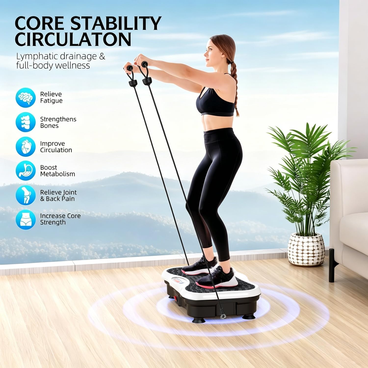 Detalle de GMCXAX Vibration Plate Exercise Machine 330 lbs