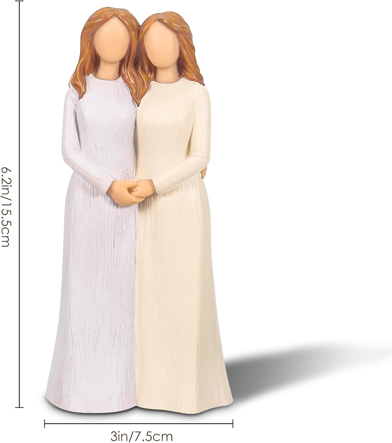 Thumbnail 6 de Carracci Schwester Figuren – Liebe Meine Schwestern: Zwei handbemalte Statuen als Geschenk für Freundinnen und Schwestern