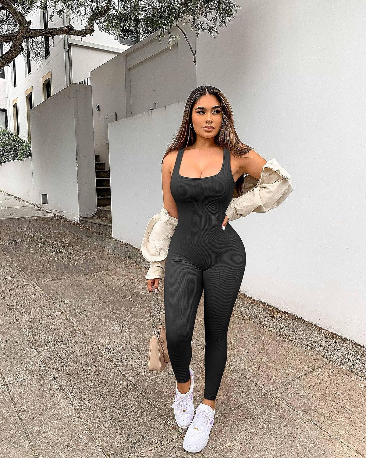 Thumbnail 1 de YIOIOIO Seamless Ribbed Workout Jumpsuit