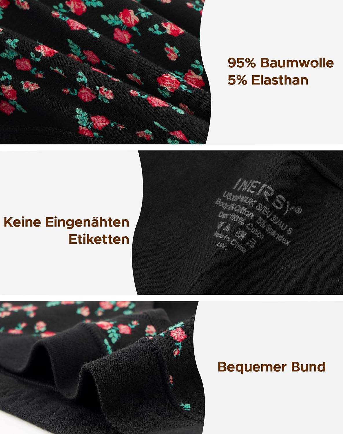 Thumbnail 4 de INNERSY Umstandsunterhosen Baumwolle 5er Pack