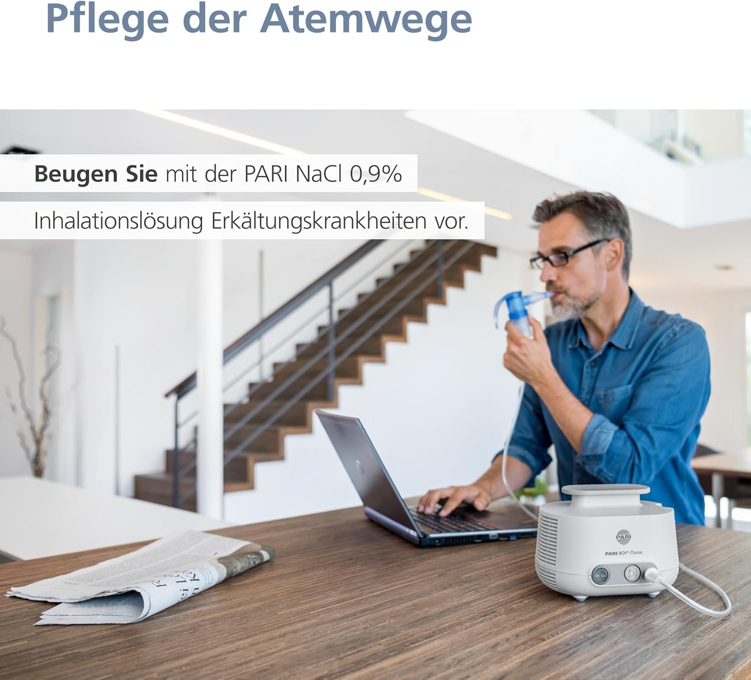 Detalle de PARI Kochsalzlösung zum Inhalieren – 60 Ampullen à 2,5 ml, steril, ohne Konservierungsstoffe