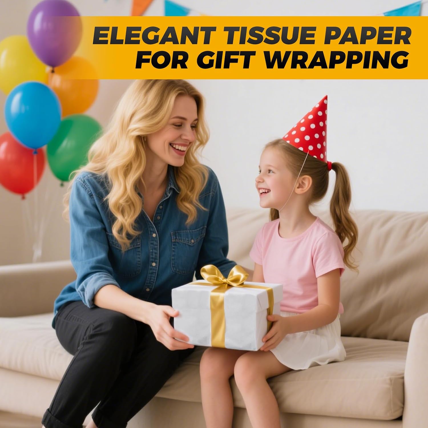 Thumbnail 6 de Simetufy 1000 Sheets White Tissue Paper Bulk for Gift Bags and Packaging