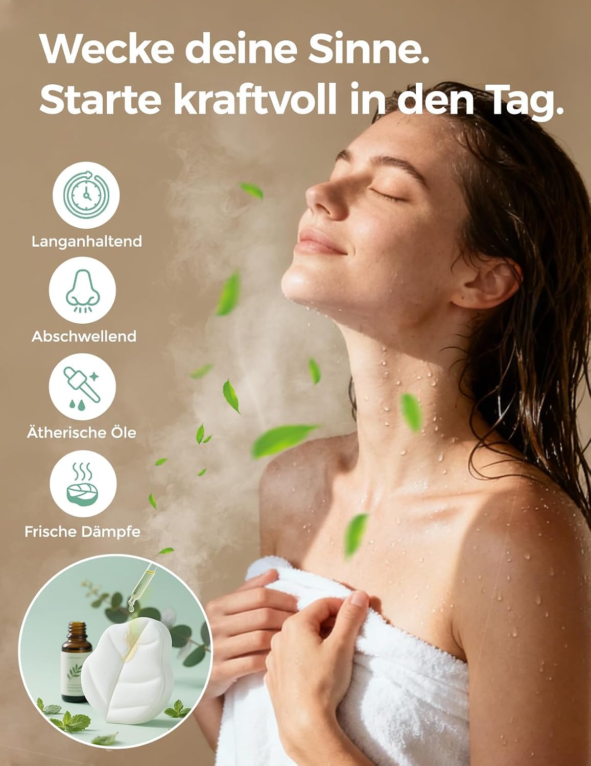 Thumbnail 1 de momcozy Duschbombe 14er-Set im Eukalyptusblatt-Design – Shower Steamer mit Pfefferminze- und Eukalyptus-Öl
