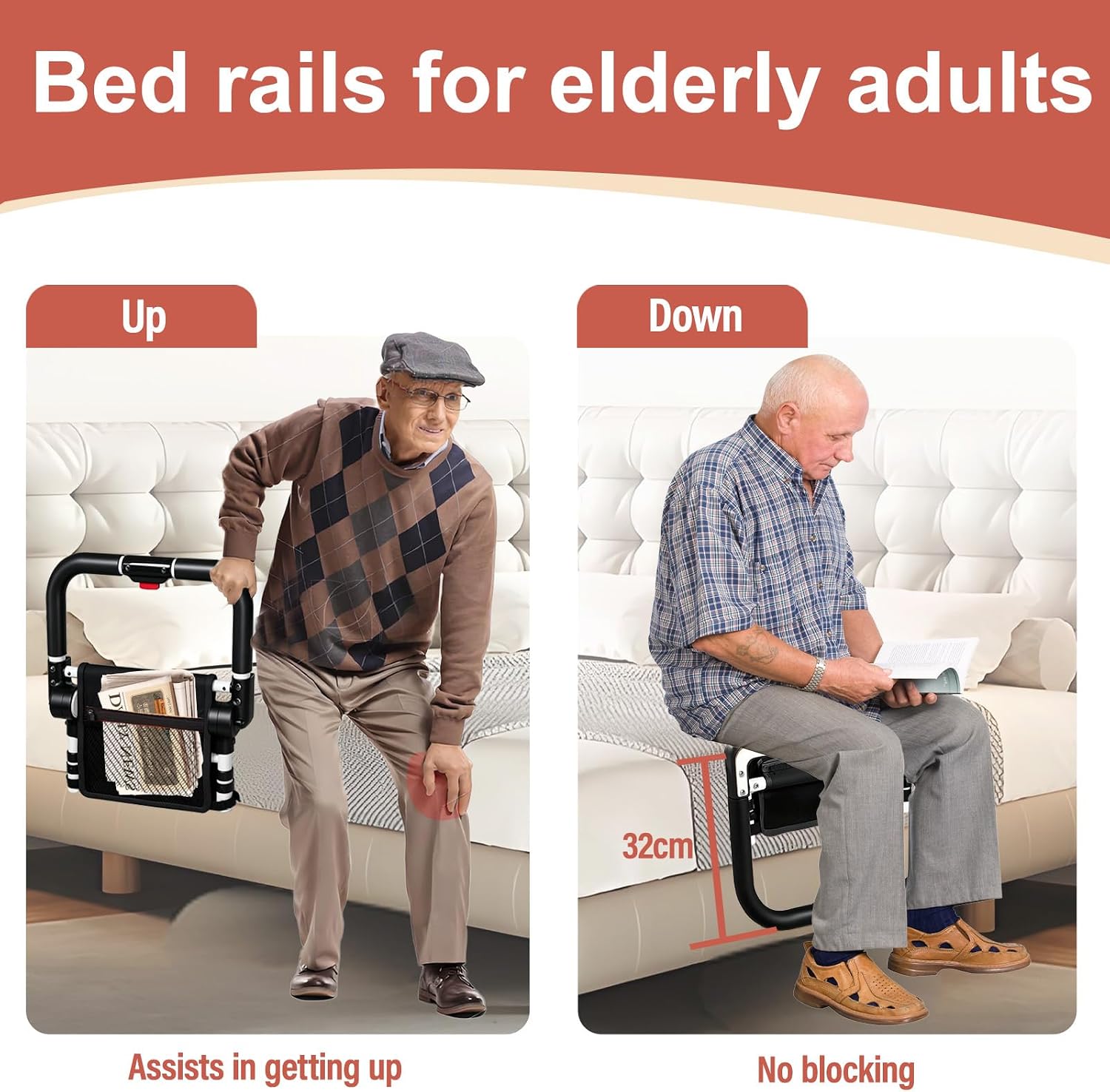 Thumbnail 6 de CYHWQ Foldable Bed Guard: Adjustable Bed Rails for Elderly and Limited Mobility