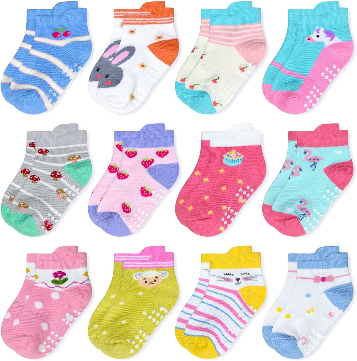 Thumbnail 2 de SUOSDEY Baby Antirutsch-Socken mit Griffen (ABS Stopper), 12 Paar – für 1 bis 7 Jahre