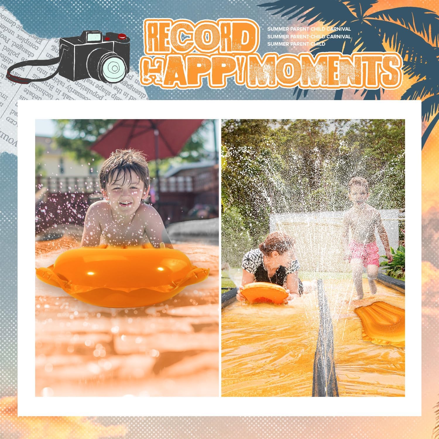 Detalle de Slip and Water Slide for Kids and Adults: Extra Long Backyard Wet Fun