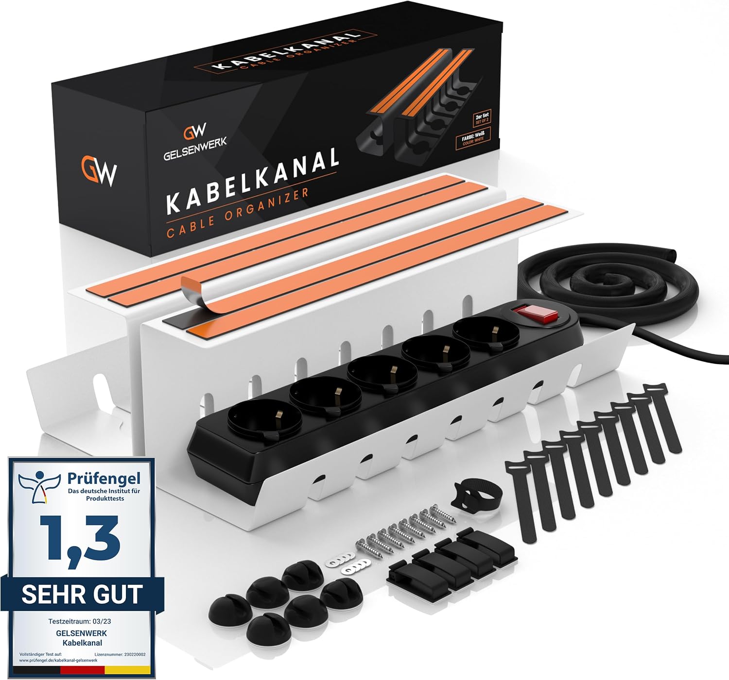 Detalle de GELSENWERK Kabelkanal Schreibtisch 2er-Set