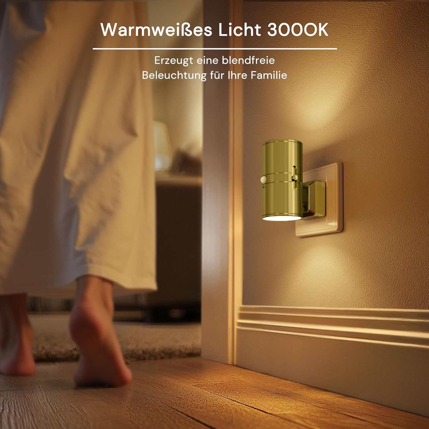 Thumbnail 3 de LOHAS-LED Nachtlicht mit Bewegungsmelder für Steckdose (warmweiß, dimmbar) – 2er-Set