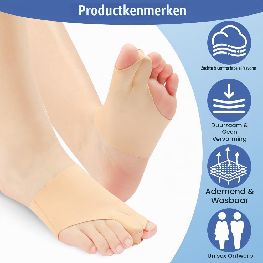 Detalle 1 de AOOSA Hallux-valgussokken met siliconen pads, herbruikbaar en huidkleurig