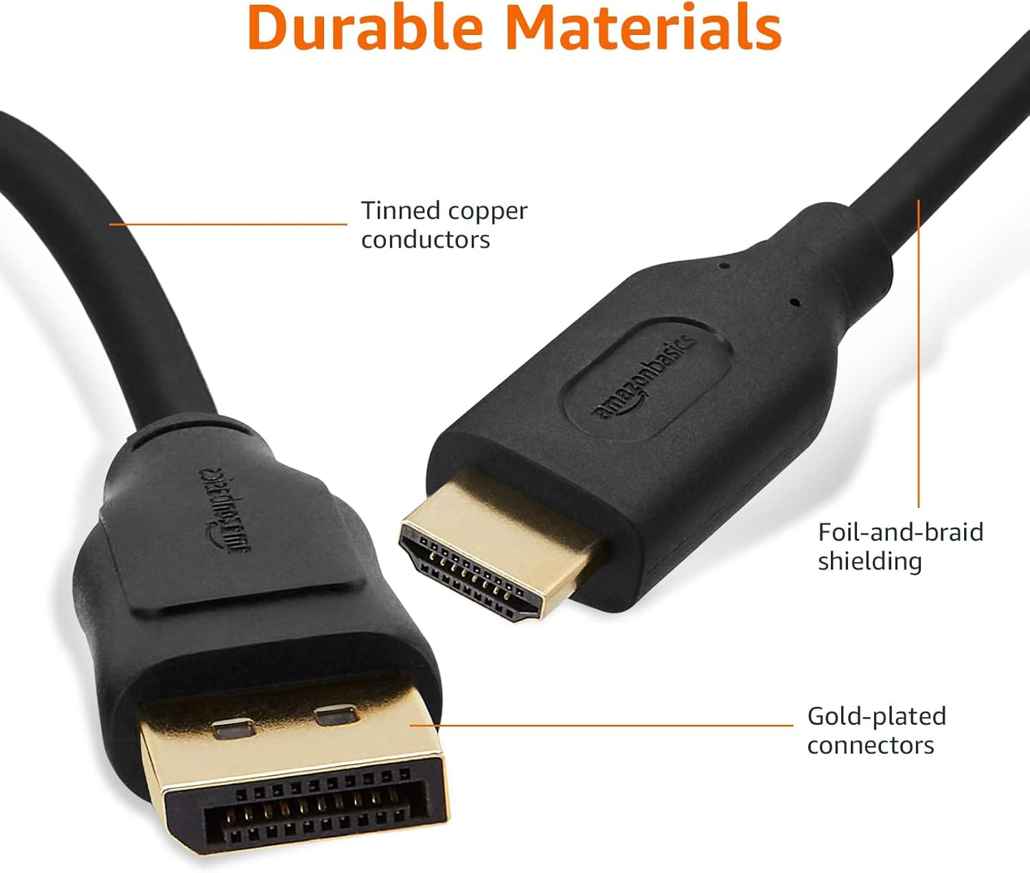 Thumbnail 3 de Amazon Basics 5-Pack DisplayPort to HDMI Cable (DP to HDMI), 3 m, 4K@30Hz