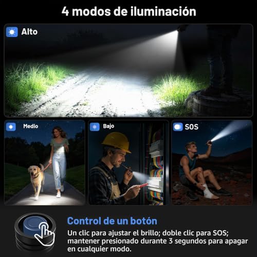 Detalle de Blukar Mini Linterna LED Recargable: linterna bolígrafo super brillante y compacta