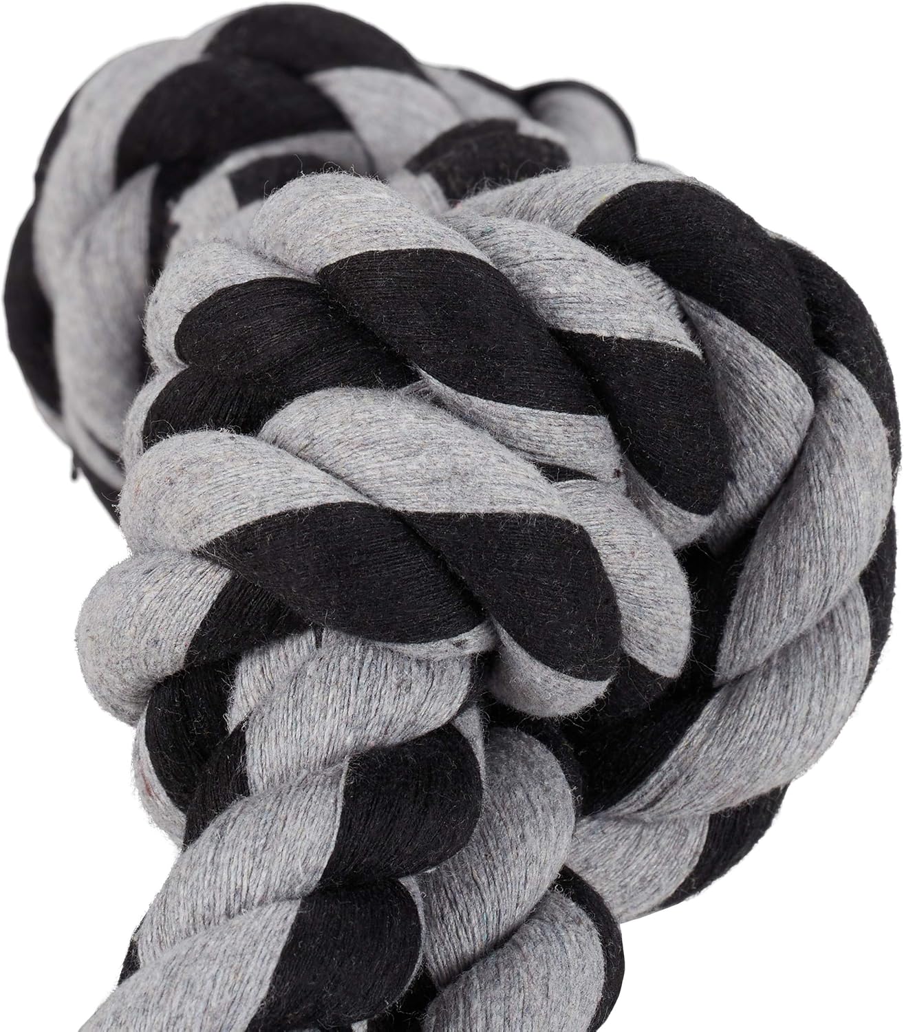 Detalle de Relaxdays Corde per Cani – Set di 2 Giocattoli Resistenti da 70 cm in Treccia Nero/Grigio
