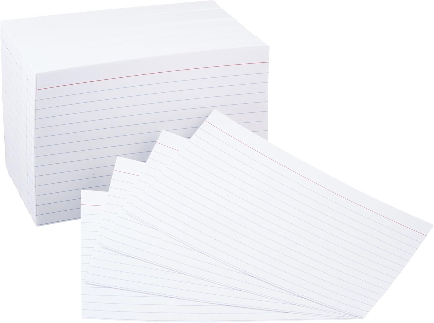 Detalle de Amazon Basics Ruled Lined 4" x 6" Index Cards, 500-Count (5 Packs of 100)