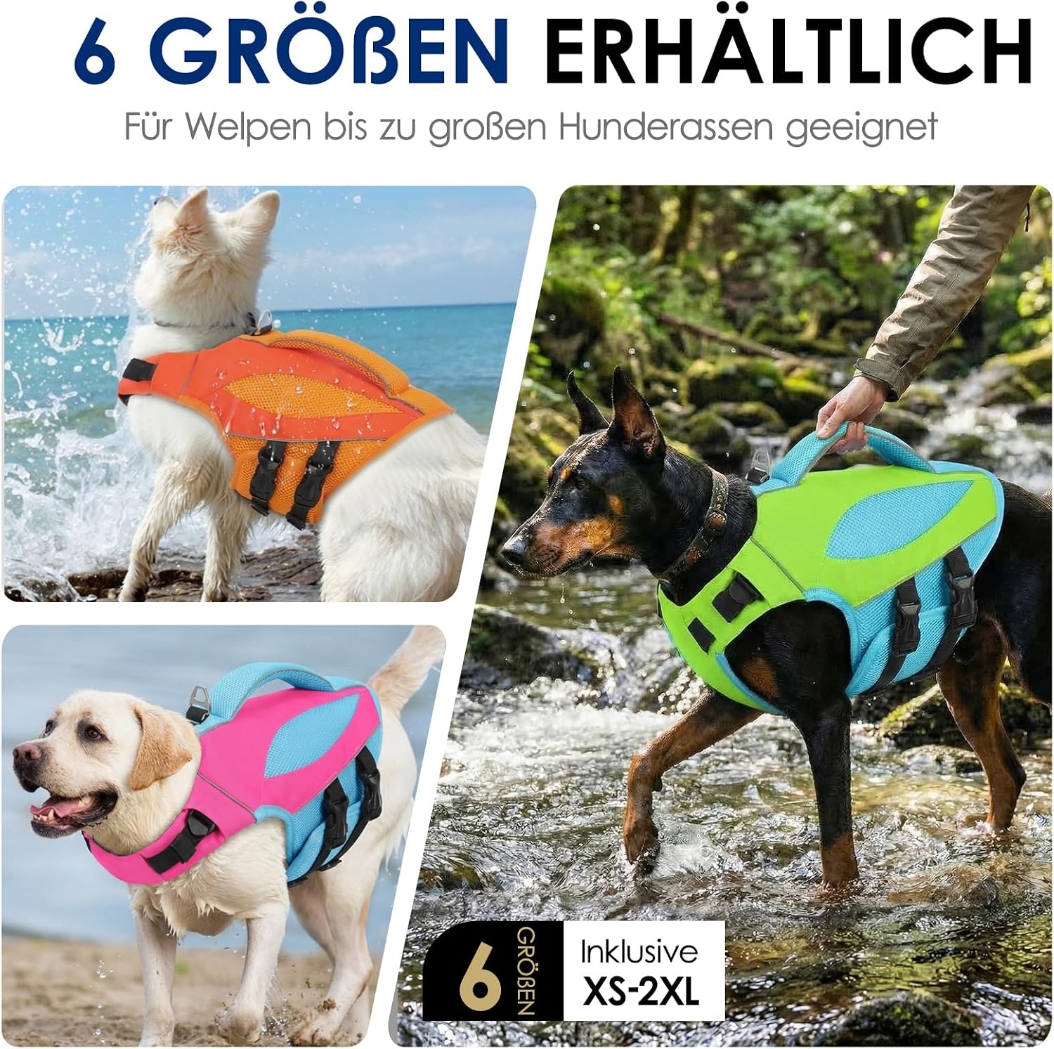 Thumbnail 6 de AOFITEE Hundeschwimmweste XXL – Hoher Auftrieb, verstellbar, Blau