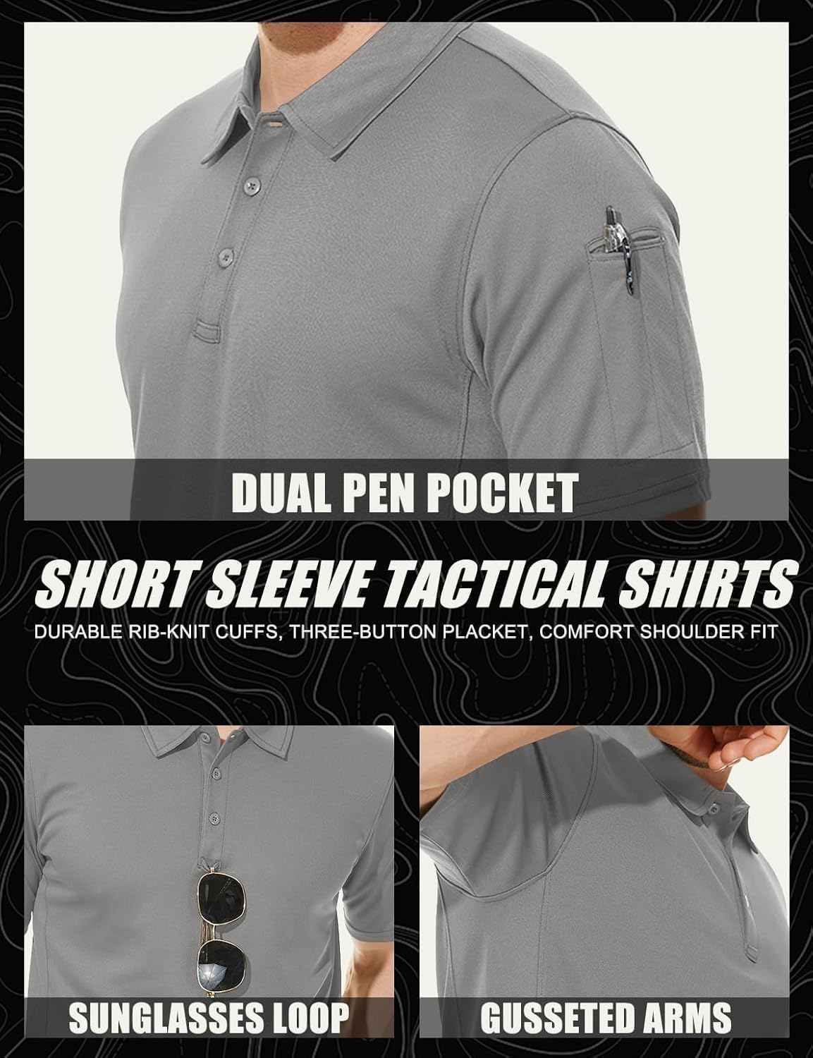 Thumbnail 5 de MAGCOMSEN Men's Breathable Quick Dry Golf Polo Shirt – Lightweight, Short-Sleeve for Summer Outdoor Activities
