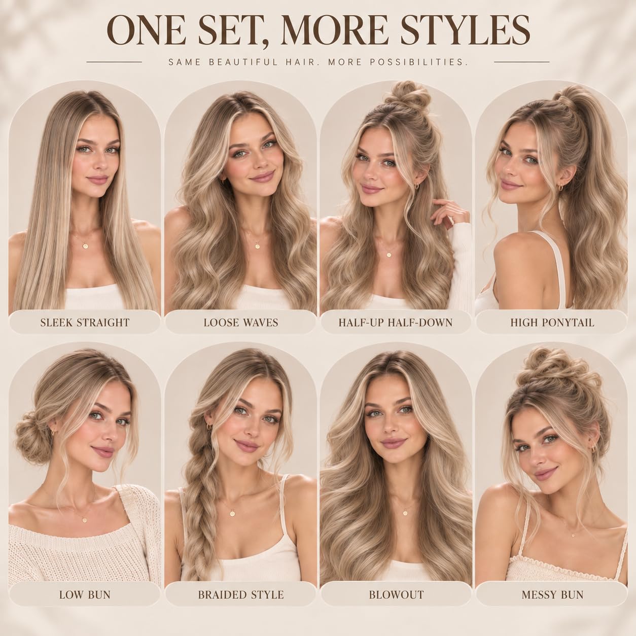 Detalle de Ve Sunny Hair Extensions Real Human Hair 24 Inch Genius Clip-In Extensions in Platinum Blonde