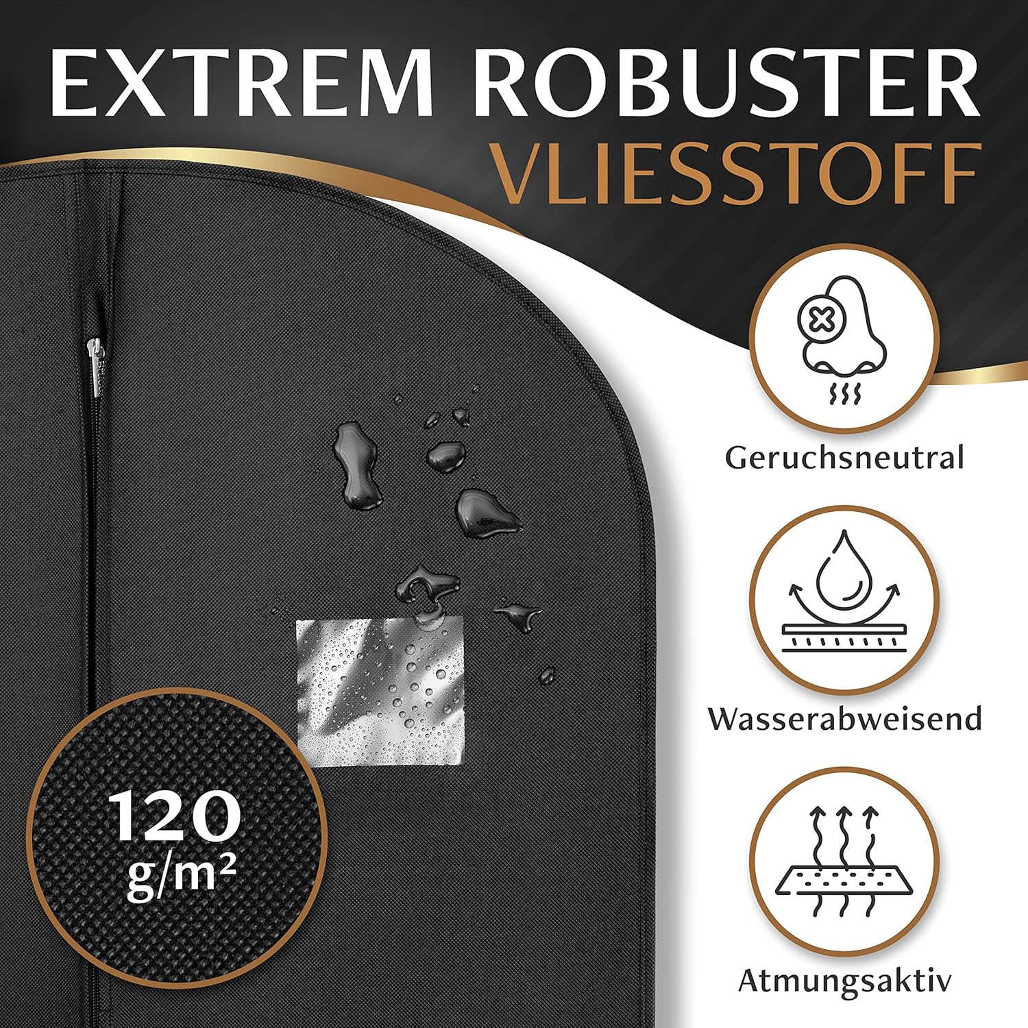 Thumbnail 3 de Bruce.® Kleidersack Kurz 120x60 cm – Hochwertige Kleiderhülle für Anzug, Blazer, Kostüm & Kleid