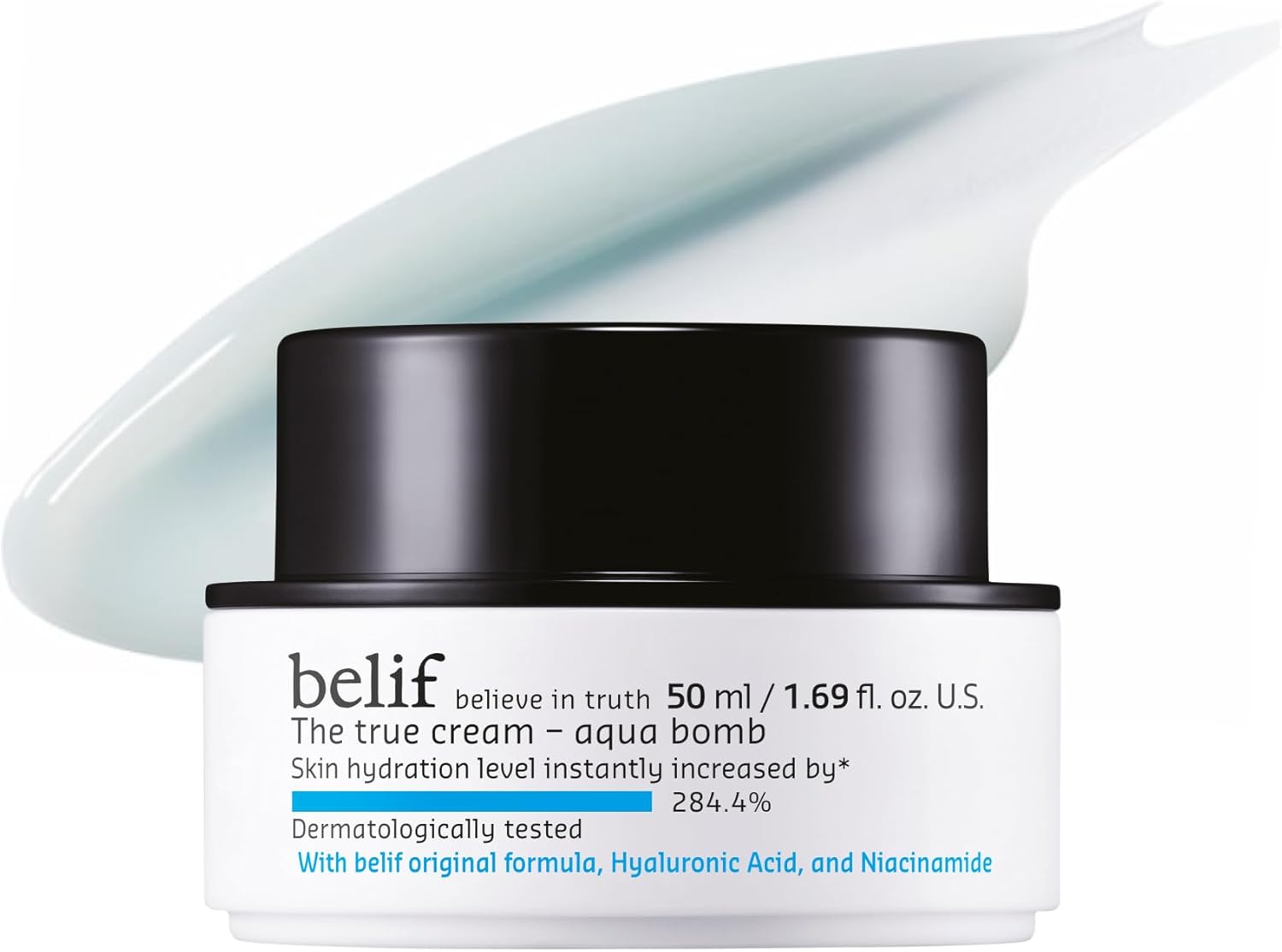 Detalle de belif Aqua Bomb Cream: crema idratante quotidiana con Niacinamide, acido ialuronico e squalano