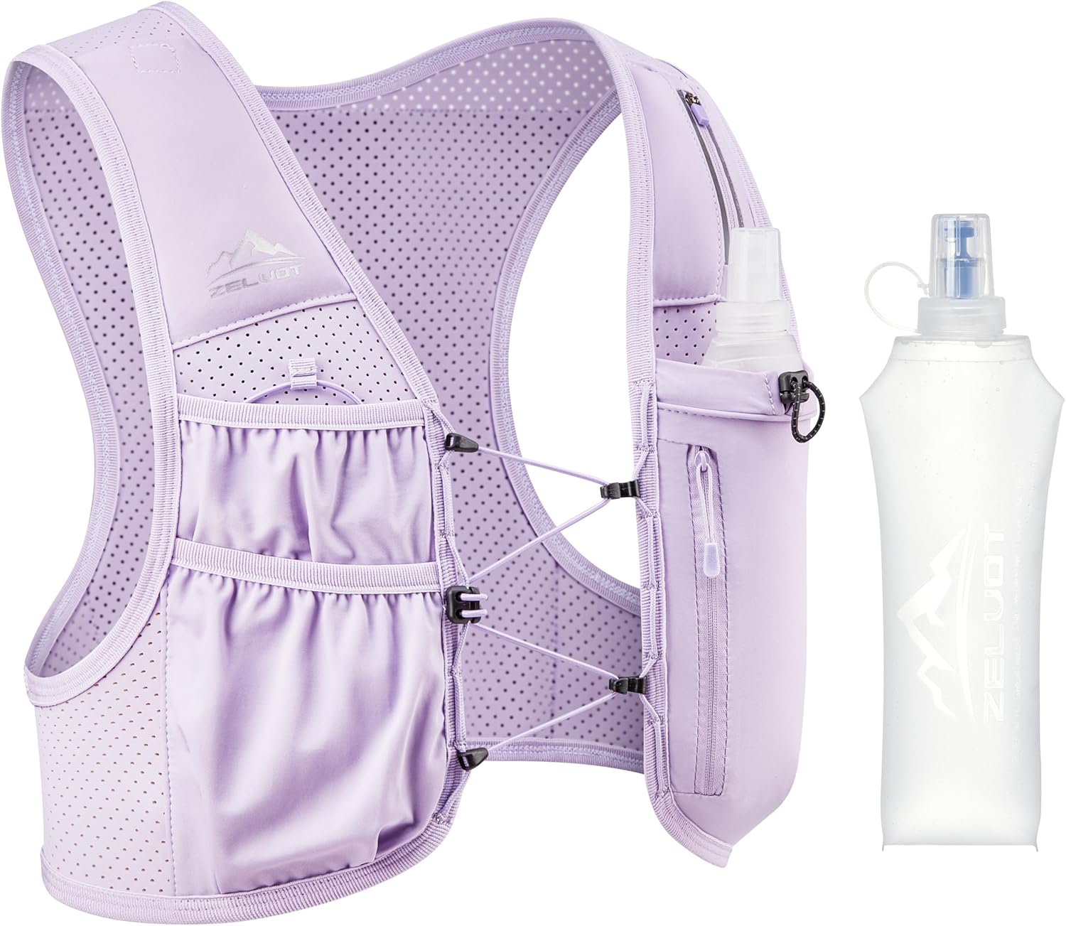 Detalle de Zelvot Laufweste mit 500 ml Trinkflasche – Unisex, atmungsaktiv, verstellbar